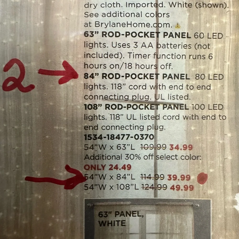 Pre-Lit Elegant Gold Sheer Curtain with LED Lights 2 Panels